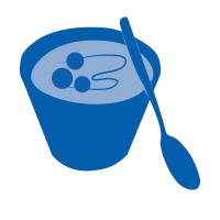 clip art of a cup of soup and spoon